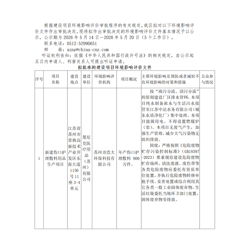2026年 5月14日常熟高新技術產業(yè)開發(fā)區(qū)關于擬作出審批決定的環(huán)境影響評價文件公示_01.png