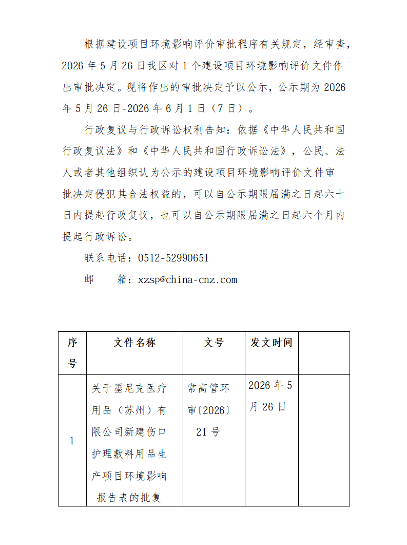 2026年5月26日常熟高新技術(shù)產(chǎn)業(yè)開發(fā)區(qū)墨尼克項目環(huán)境影響報告書（表）的批復(fù)_01.png